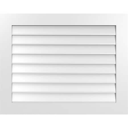 Ekena Millwork Vertical Surface Mount PVC Gable Vent: Non-Functional, w/3-1/2"W x 1"H, Standard Frame, 38"W x 30"H GVPVE38X3001SN